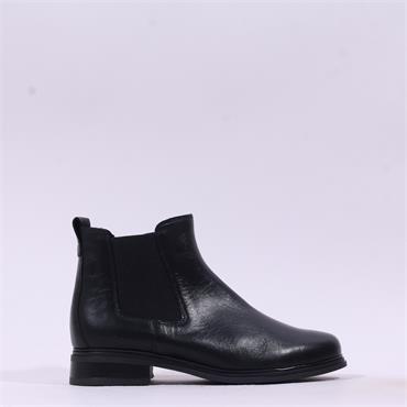Gabor Hustle Low Heel Chelsea Boot - Black Leather