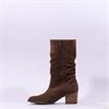 Gabor Ramona Mid Calf Ruffled Block Heel - Whiskey Suede