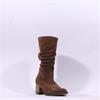 Gabor Ramona Mid Calf Ruffled Block Heel - Whiskey Suede