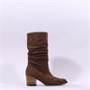 Gabor Ramona Mid Calf Ruffled Block Heel - Whiskey Suede