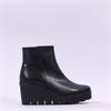 Gabor Utopia Platform Wedge Ankle Boot - Black Leather