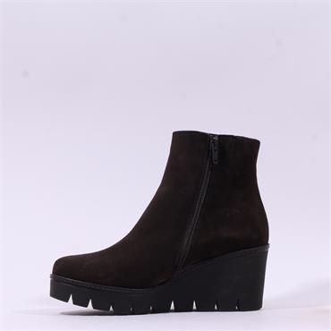 Gabor Utopia Platform Wedge Ankle Boot - Black Suede
