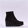 Gabor Utopia Platform Wedge Ankle Boot - Black Suede