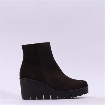 Gabor Utopia Platform Wedge Ankle Boot - Mocha Suede
