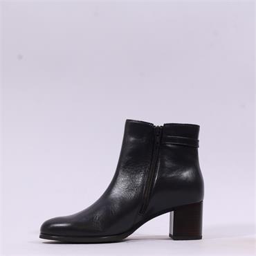 Gabor Bonn Block Heel Rope Boot - Black Leather