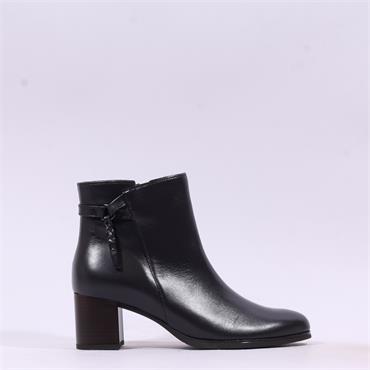 Gabor Bonn Block Heel Rope Boot - Black Leather