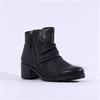Gabor Jenna Diagonal Zip Ruffled Boot - Black Leather
