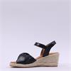 Gabor Moon Cross Espadrille Wedge Sandal - Black Leather