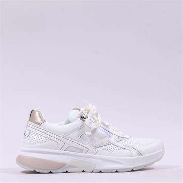 Gabor Lacy Rolling Soft Side Zip Trainer - White Gold