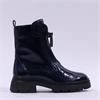 Gabor Magic Front Zip Biker Boot - Dark Navy Patent