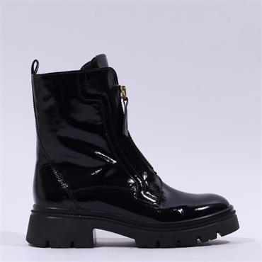 Gabor Magic Front Zip Biker Boot - Black Patent