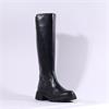 Gabor Match Chunky Rear Zip Long Boot - Black Leather