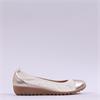 Caprice Faby Toe Cap Low Wedge Pump - Beige Gold