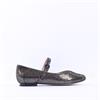 Caprice Alisa Low Strap Shimmer Pump - Black Gold