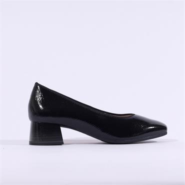 Caprice Daria Low Heel Court - Black Snake