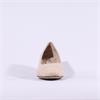 Caprice Nina Toe Cap Block Heel Court - Cream Leather