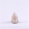 Caprice Nina Toe Cap Block Heel Court - Cream Leather