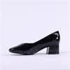 Caprice Nina Low Block Heel Court Shoe - Black Patent