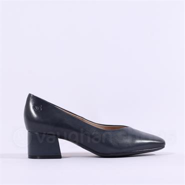 Caprice Nina Low Block Heel Court Shoe - Ocean