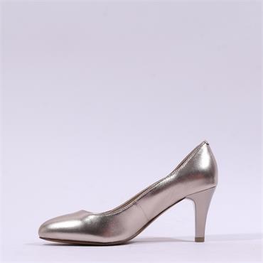 Caprice Ashley Round Toe High Heel - Taupe Metallic