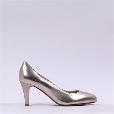 Caprice Ashley Round Toe High Heel - Taupe Metallic