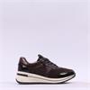 Caprice Danica Side Zip Wedge Trainer - Dark Brown Combi