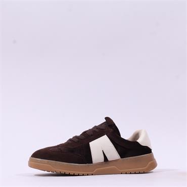 Caprice Faye Sidezip Lace Trainer - Dark Brown Combi