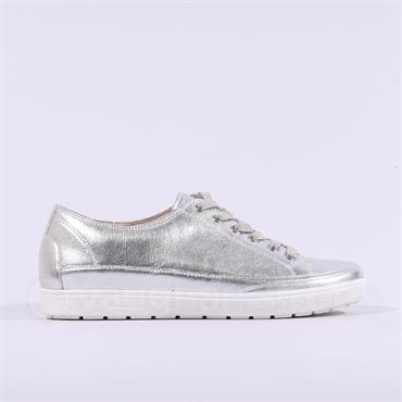 Caprice Manou Laced Casual Shoe - Silver Metallic