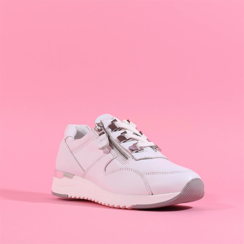 caprice white leather trainers