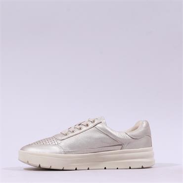 Caprice Abby Side Zip Light Trainer - Platinum