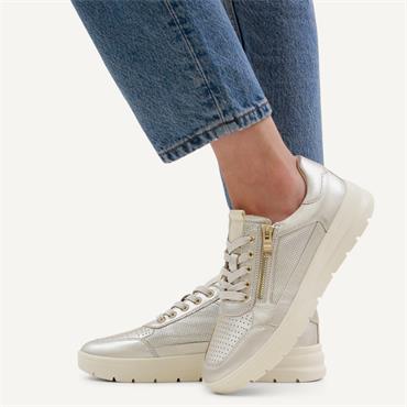 Caprice Abby Side Zip Light Trainer - Platinum