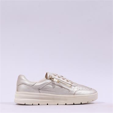 Caprice Abby Side Zip Light Trainer - Platinum