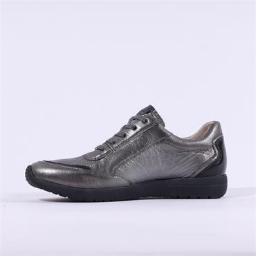 Caprice Peggy Side Zip Comfort Trainer - Gun Metal