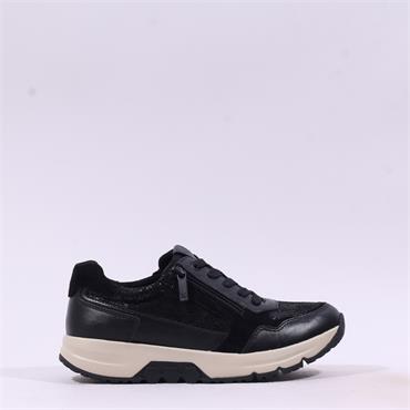 Caprice Hedda Twin Zip Trainer - Black Combi
