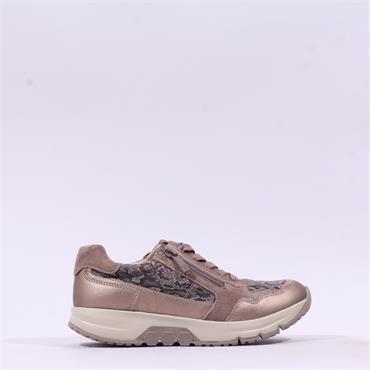 Caprice Hedda Twin Zip Trainer - Taupe Combi