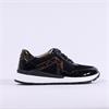 Caprice Franzi Laced Side Zip Trainer - Black Leopard