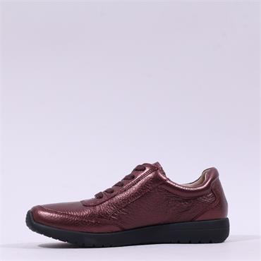 Caprice Peggy Deerskin Zip Shoe - Bordeaux Deerskin