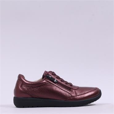 Caprice Peggy Deerskin Zip Shoe - Bordeaux Deerskin