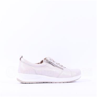 Caprice Vera Side Zip Lace Trainer - Pearl Deerskin
