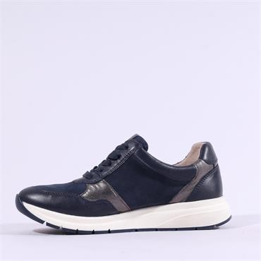 Caprice Kaia Side Zip Laced Trainer - Ocean