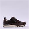 Caprice Ginga Laced Patent Suede Trainer - Dark Brown Combi
