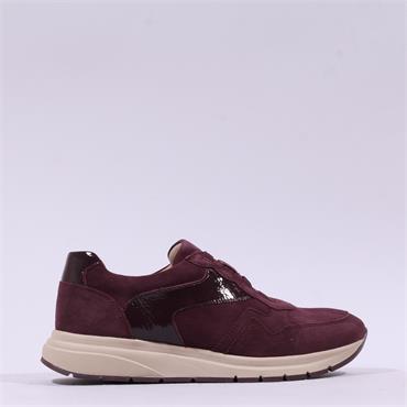 Caprice Kaia Side Panel Wedge Trainer - Bordeaux Combi
