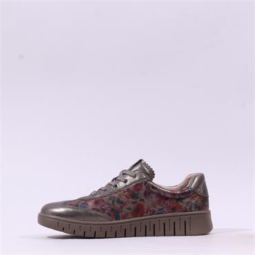 Caprice Fina Side Zip Flex Trainer - Bronze Floral