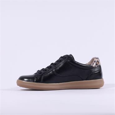 Caprice Manou Side Zip Casual Laced - Black Leather