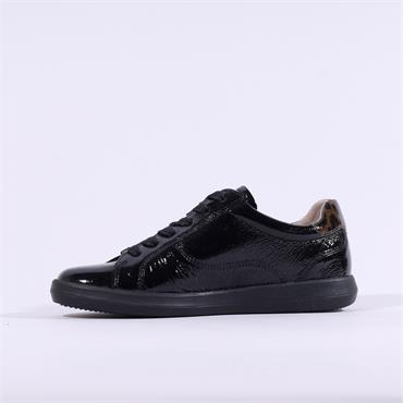 Caprice Manou Side Zip Casual Laced - Black Patent