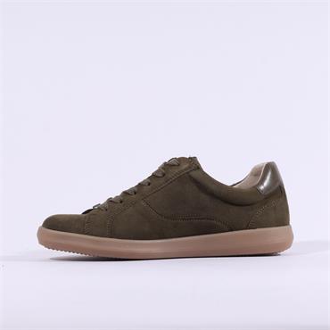 Caprice Manou Side Zip Casual Laced - Khaki Suede