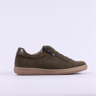Caprice Manou Side Zip Casual Laced - Khaki Suede