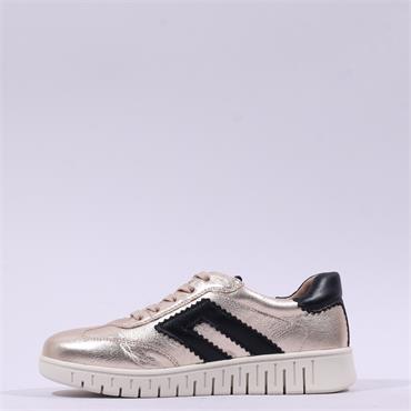 Caprice Fina Flex Sole Trainer - Gold Black