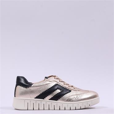 Caprice Fina Flex Sole Trainer - Gold Black