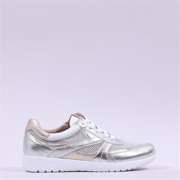 Caprice Peggy Internal Zip Mesh Trainer - Silver Gold